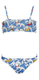 Surfing Kids Girl Two Pieces - Turquoise Multi