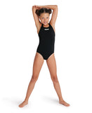 Arena Performance Girls' Solid Team Swim Pro Swimsuit - Black-White