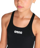 Arena Performance Girls' Solid Team Swim Pro Swimsuit - Black-White