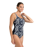 Arena Bodylift Women's Francy Wing Back B-Cup Swimsuit - Black-White Multi