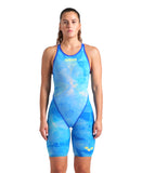 arena Tie-Dye Collection Women's Open-Back Powerskin Carbon Glide Kneeskin Cobalt