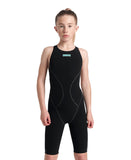 arena Girls Powerskin Impulso Kneeskin OB Swim Racing  - Black Teal