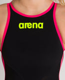 W Open-Back arena Powerskin R-EVO+ Full-Body Open Water Suit Black-Fluo Yellow